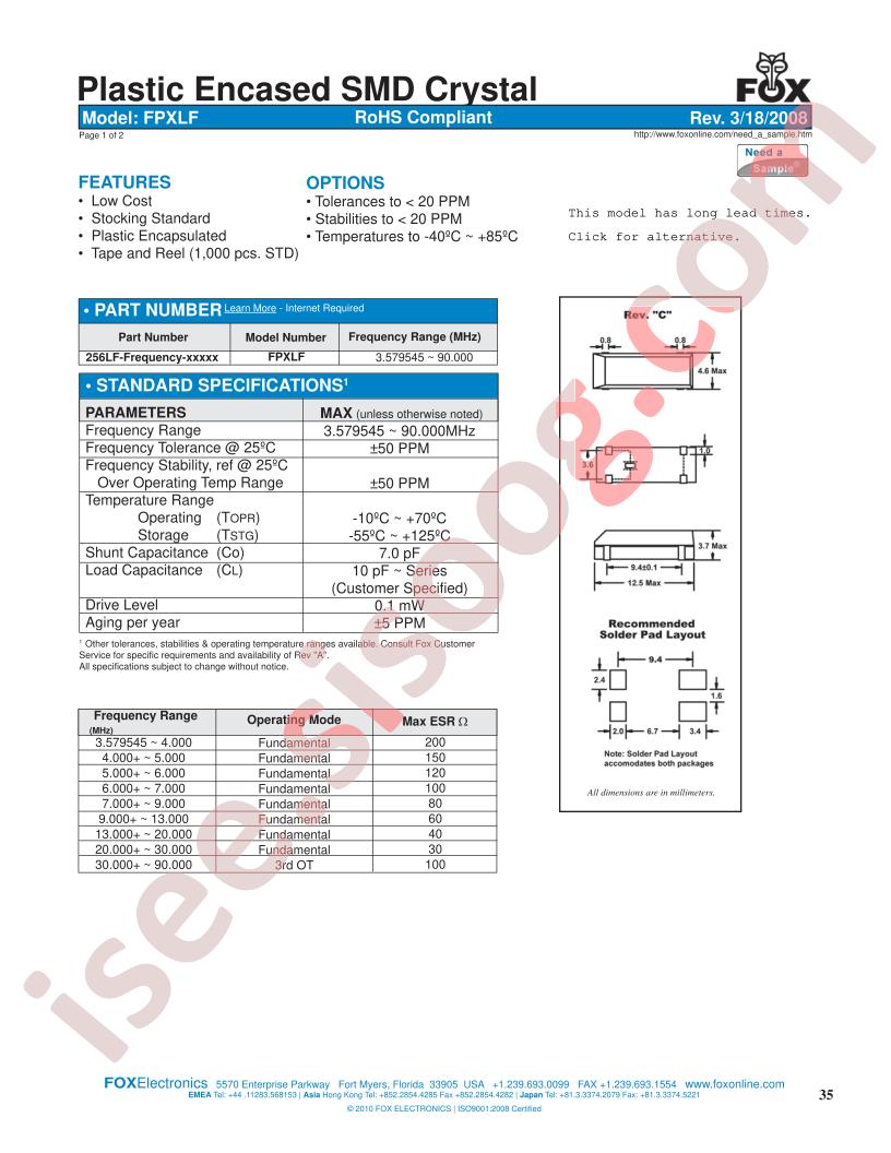 FPXLF100-20
