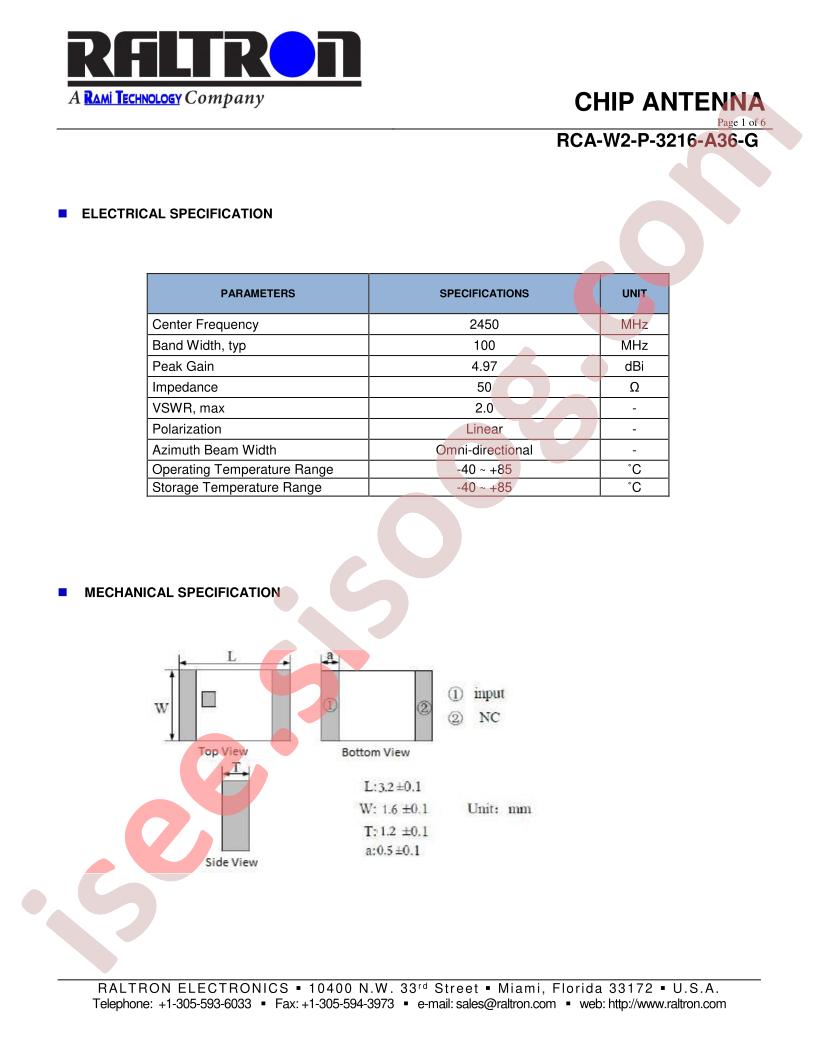 RCA-W2-P-3216-A36-G