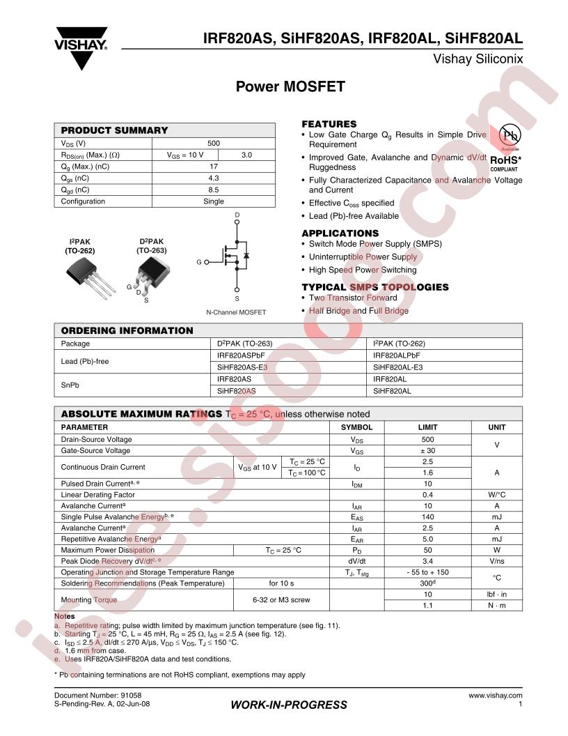 IRF820AS