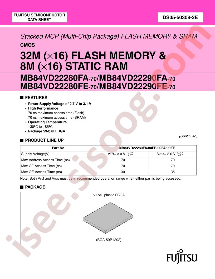 MB84VD22280FA-70