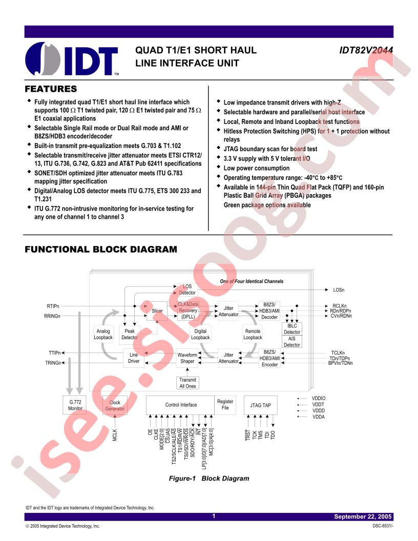 IDT82V2044BBG