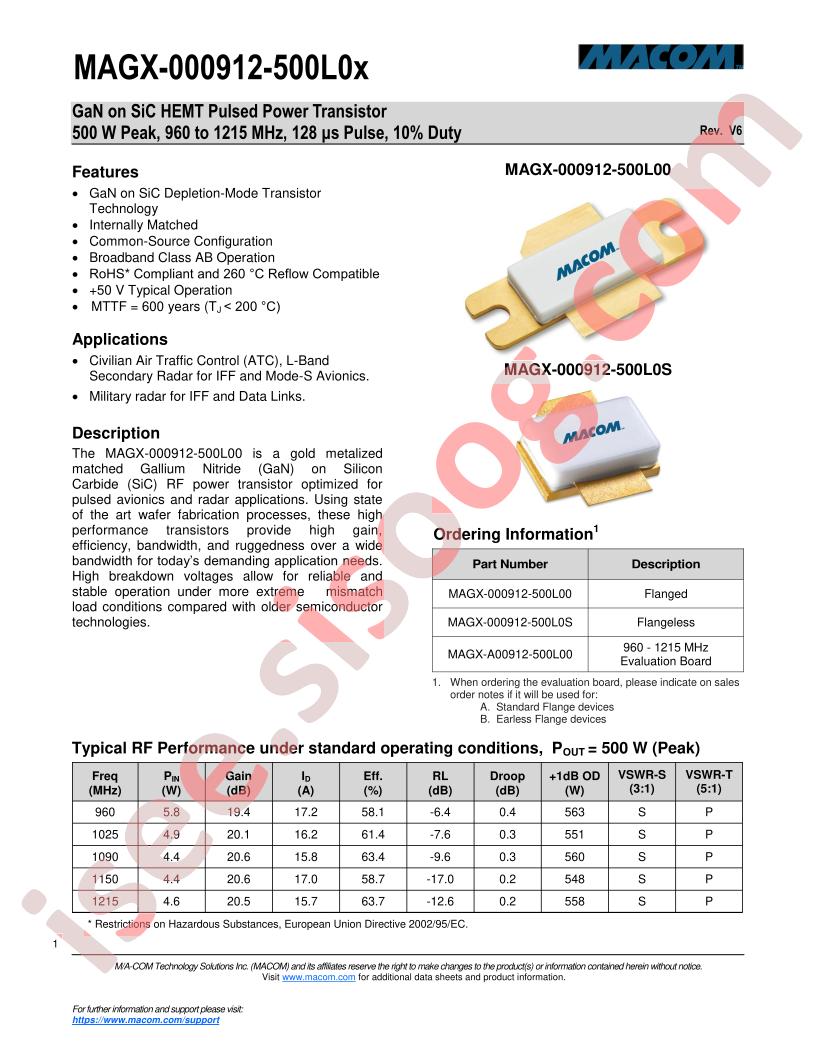 MAGX-000912-500L00