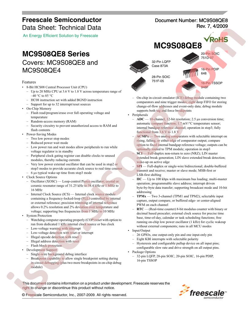 MC9S08QE8CLC