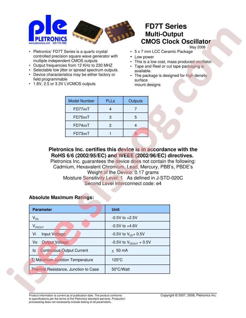 FD7520TLE-25.0M-PLE