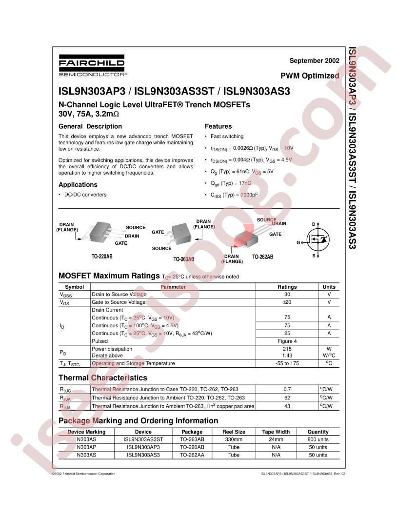 ISL9N303AS3ST