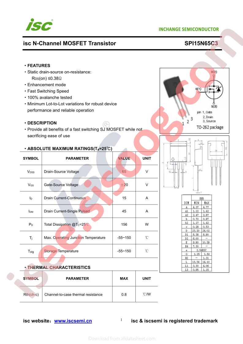 SPI15N65C3