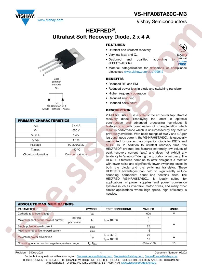 VS-HFA08TA60C-M3