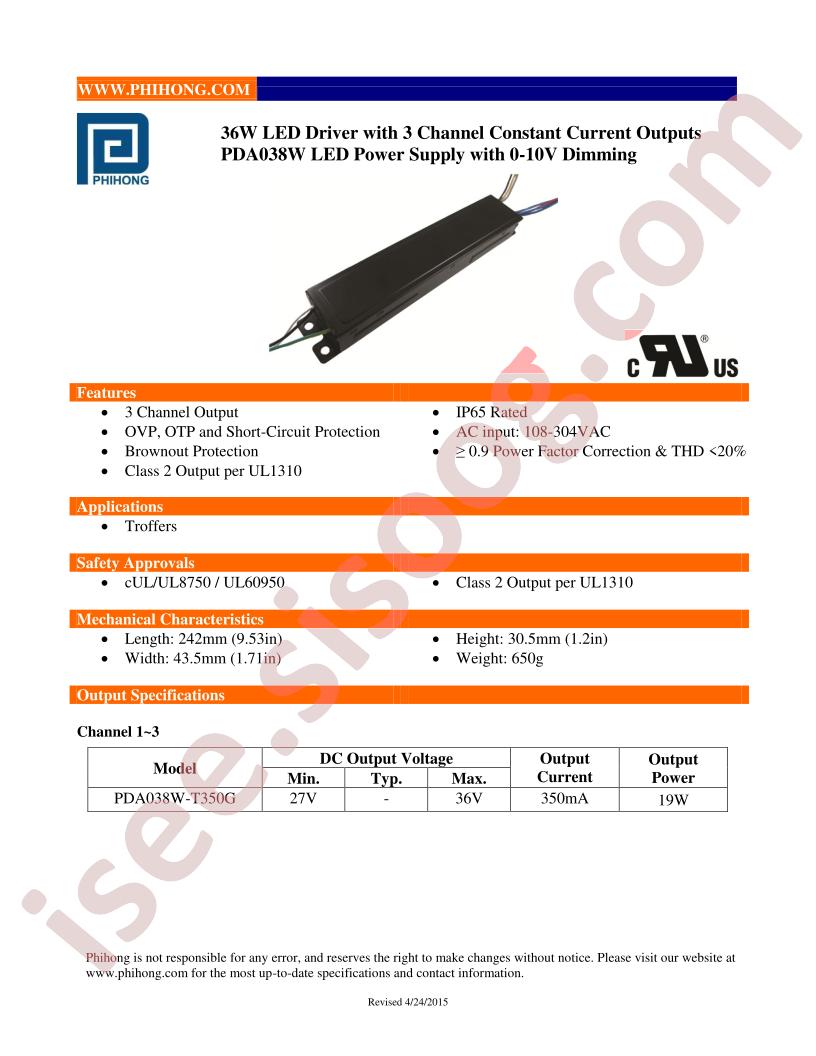 PDA038W-T350G