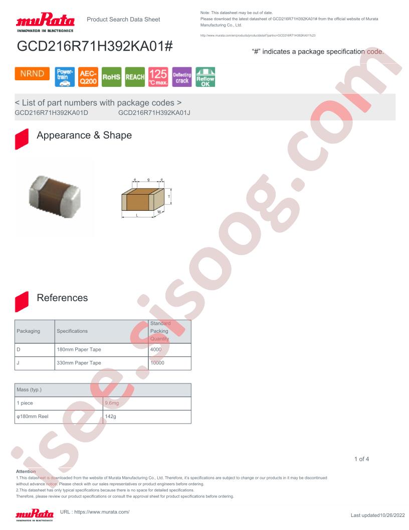GCD216R71H392KA01D