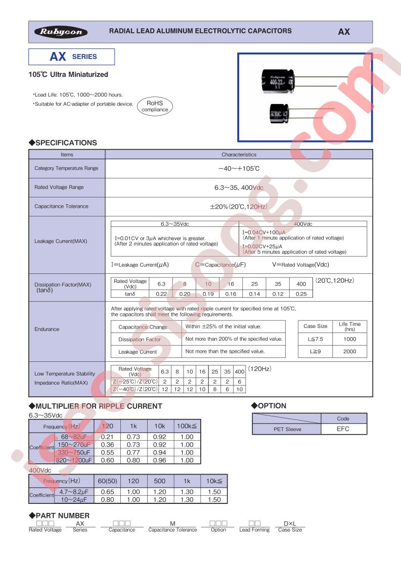 8AX200MEFC6.3X7