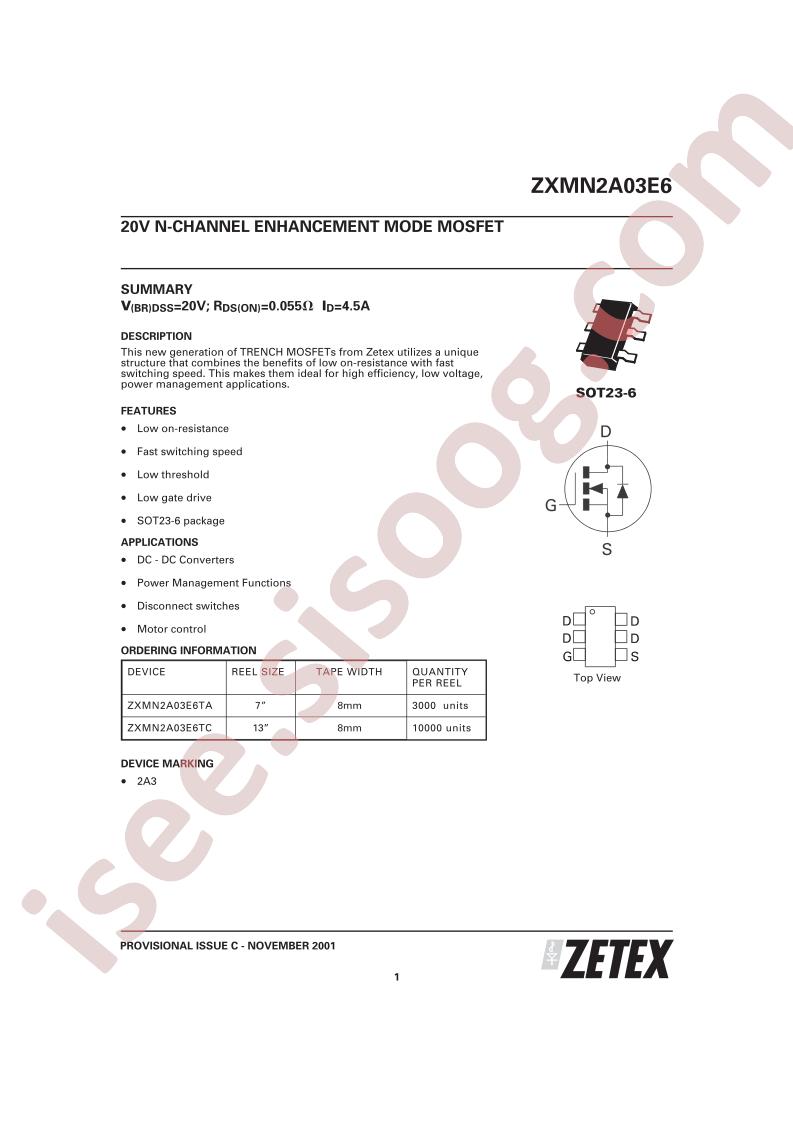 ZXMN2A03E6