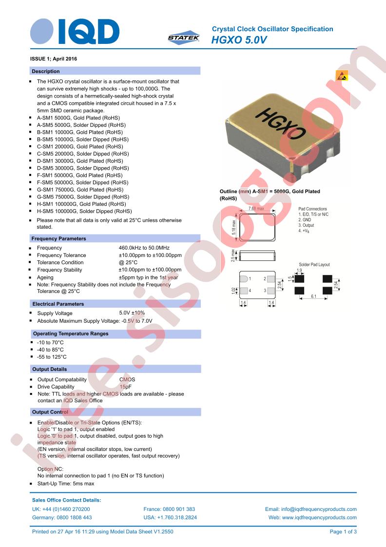 HGXO-5.0V