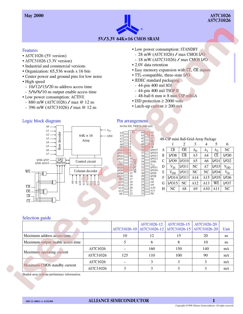 AS7C31026-10JC