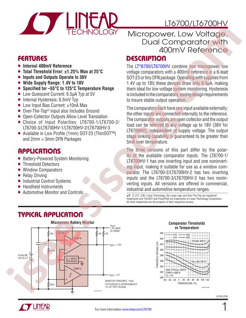 LT6700CS6-3TRMPBF