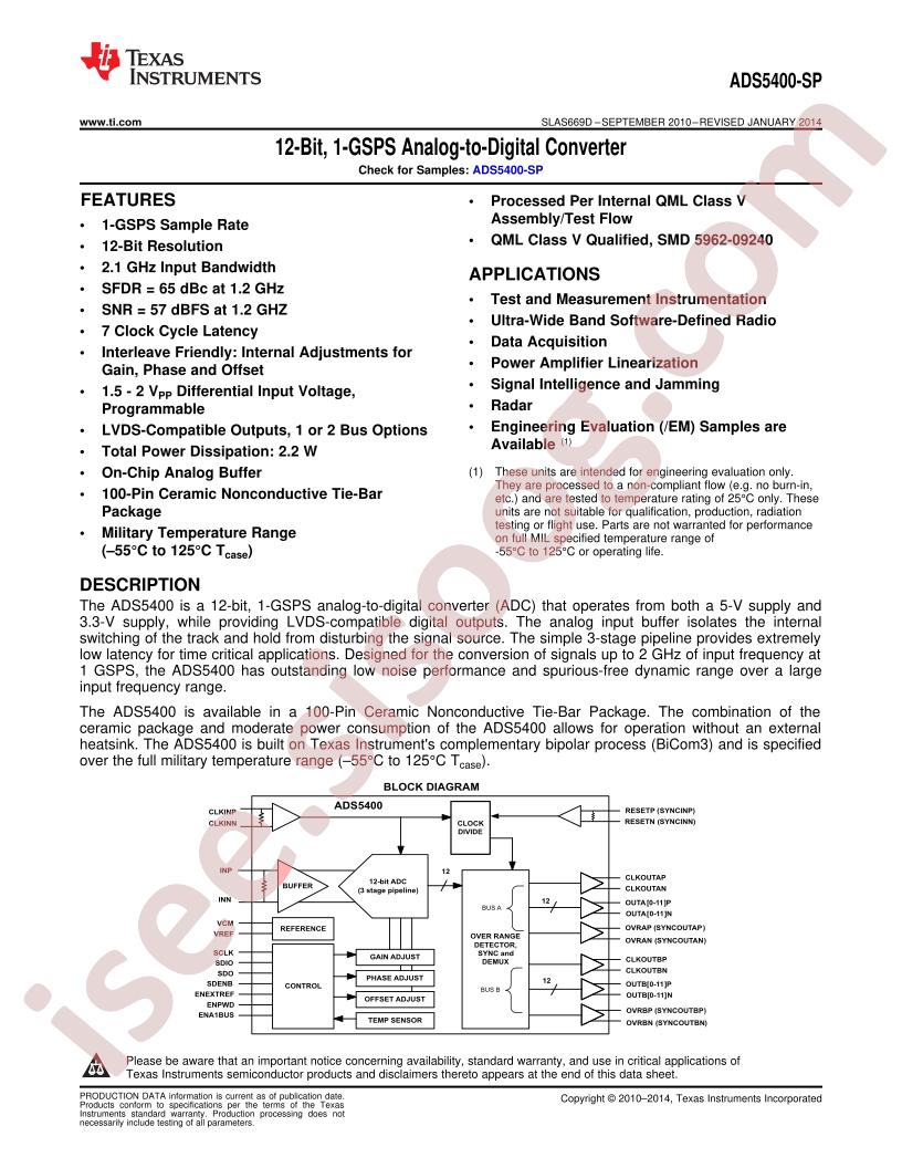 ADS5400-SP