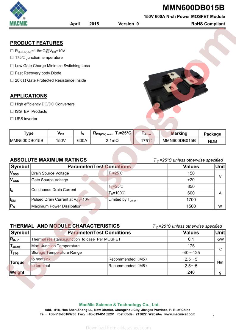MMN600DB015B