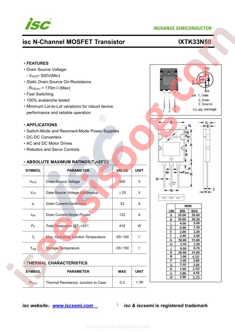 IXTK33N50-TO-3PL