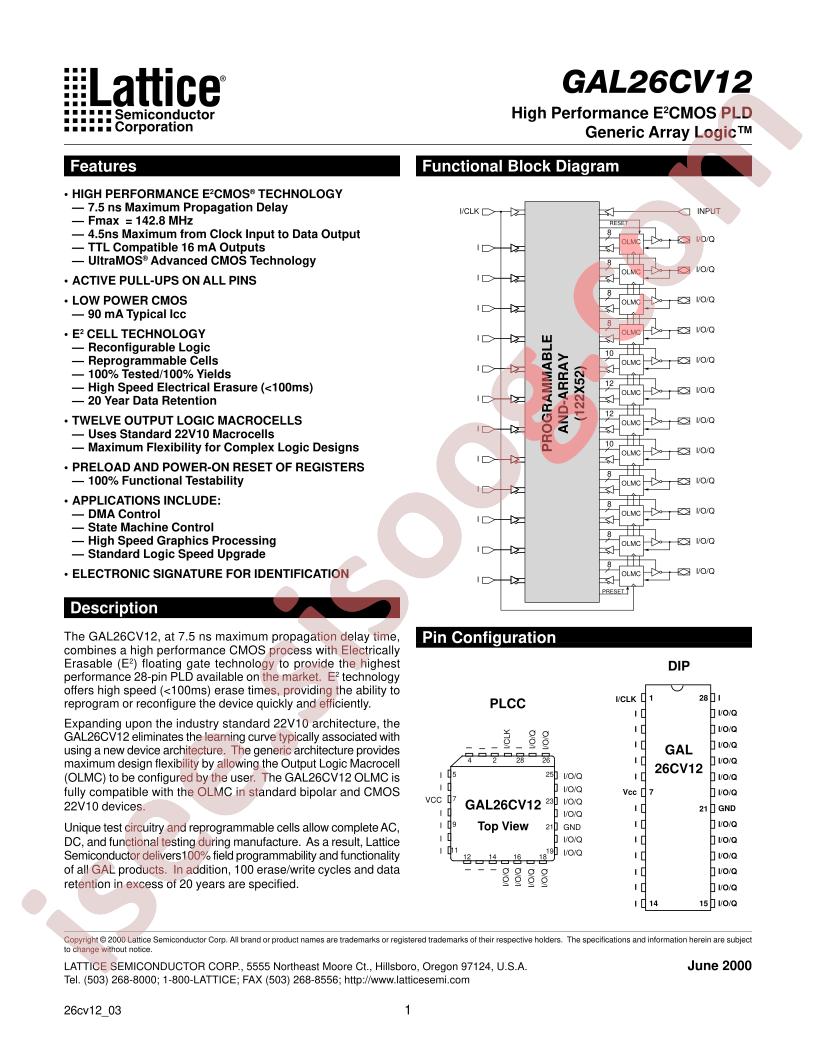 GAL26CV12B-15LP