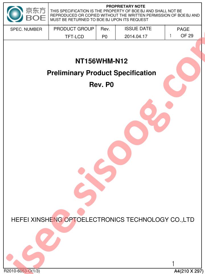 NT156WHM-N12