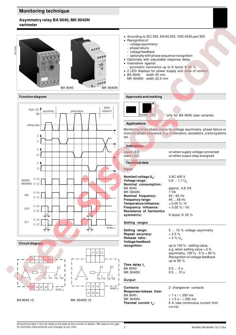MK904012013AC440V60HZ