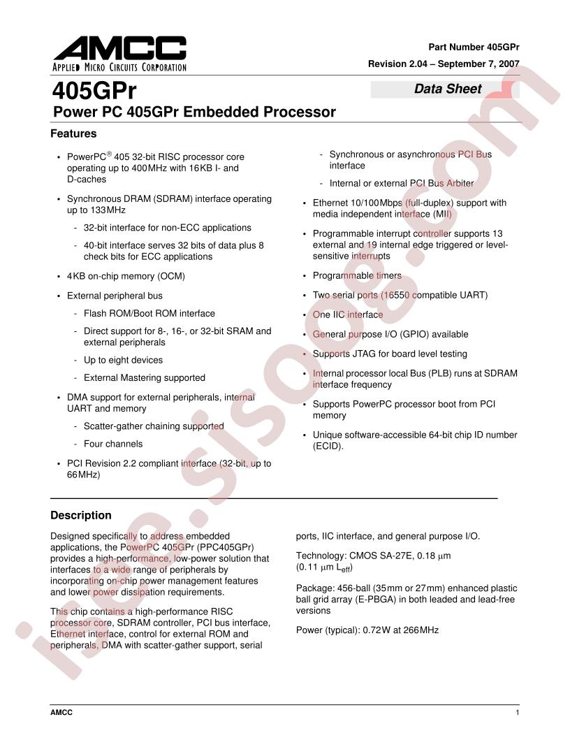 PPC405GPR-3JB400Z