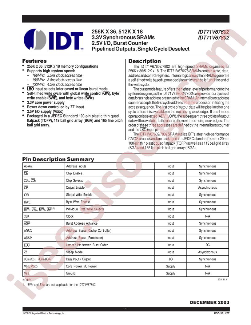 IDT71V67602