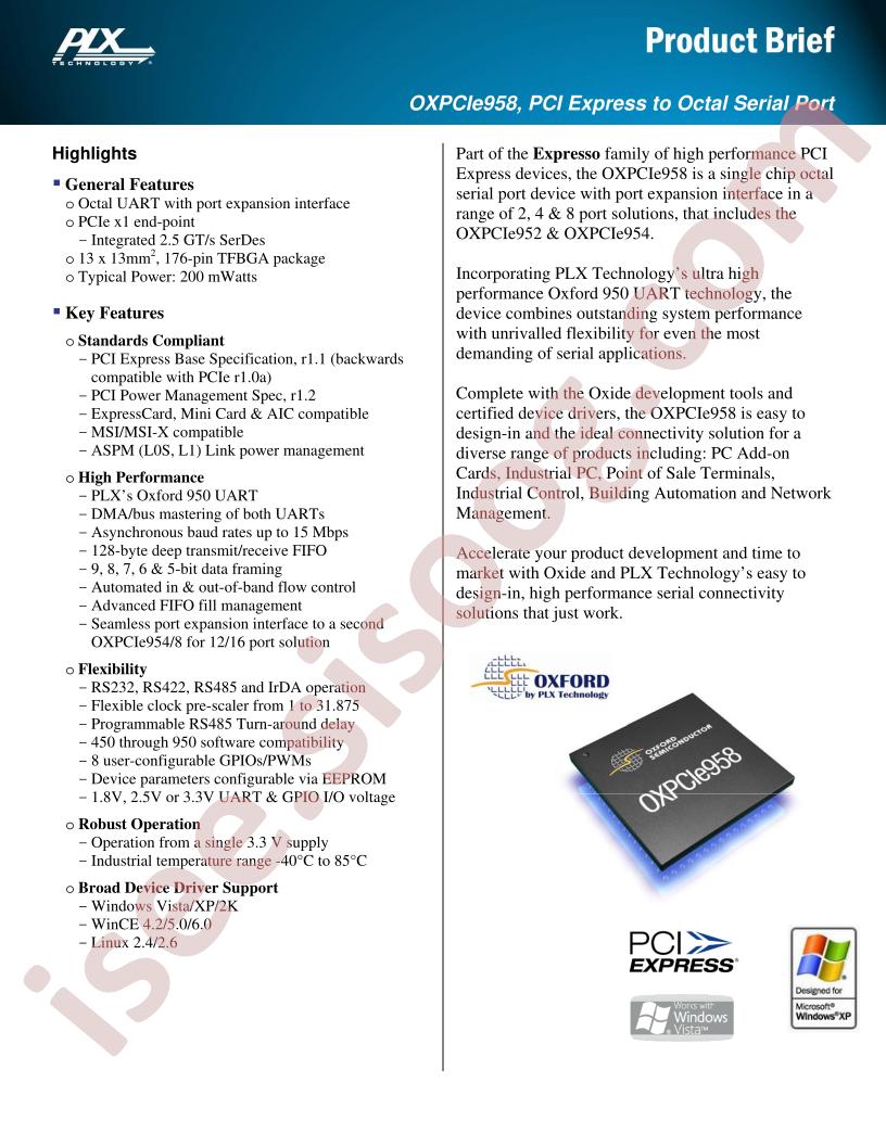 OXPCIe958-FBAG
