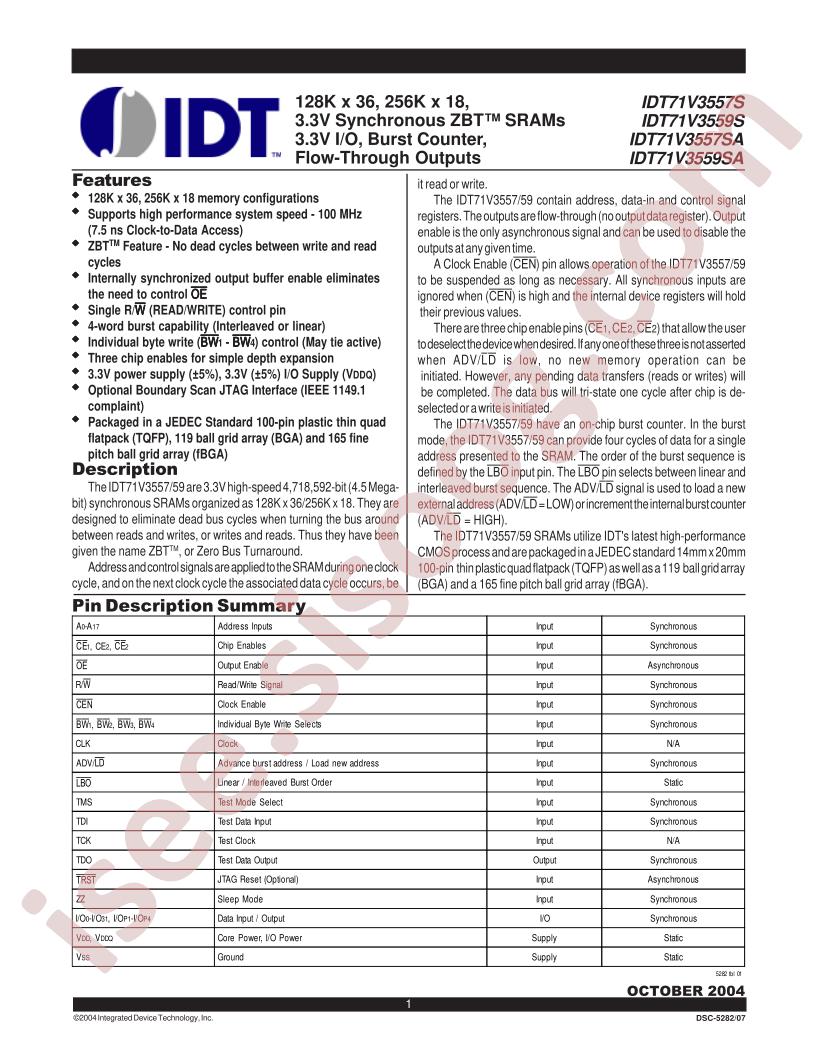 IDT71V3557S