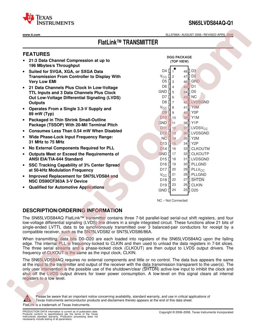 SN65LVDS84AQ-Q1