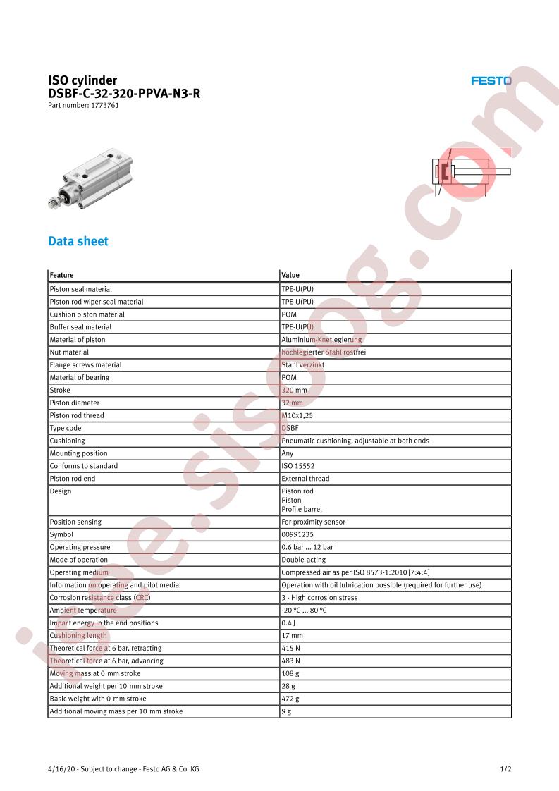 DSBF-C-32-320-PPVA-N3-R