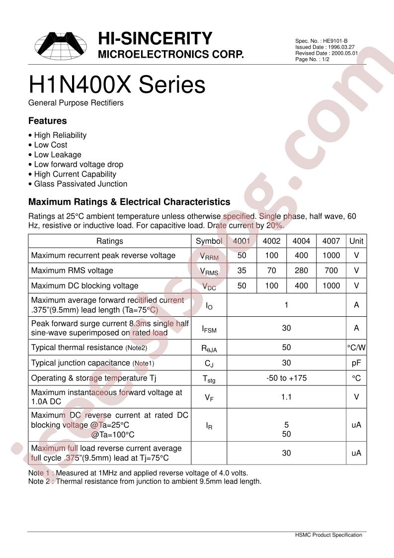 H1N400X