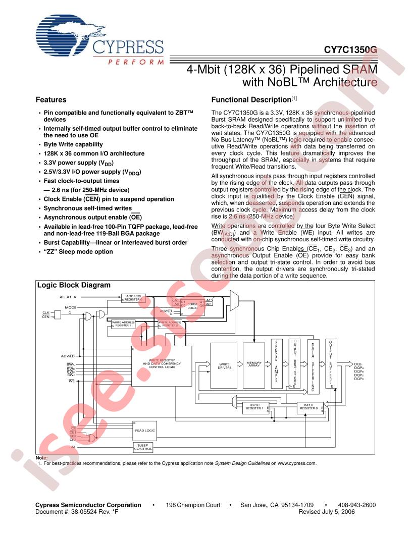 CY7C1350G-100AXC