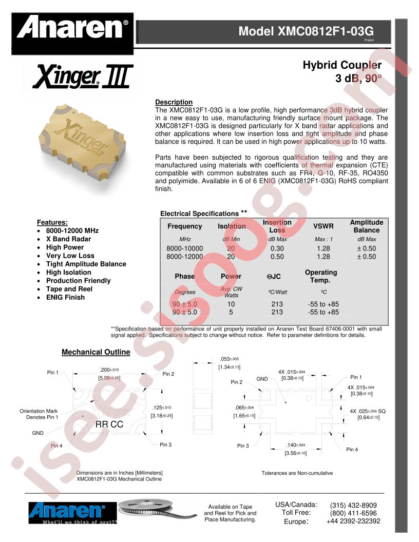 XMC0812F1-03G