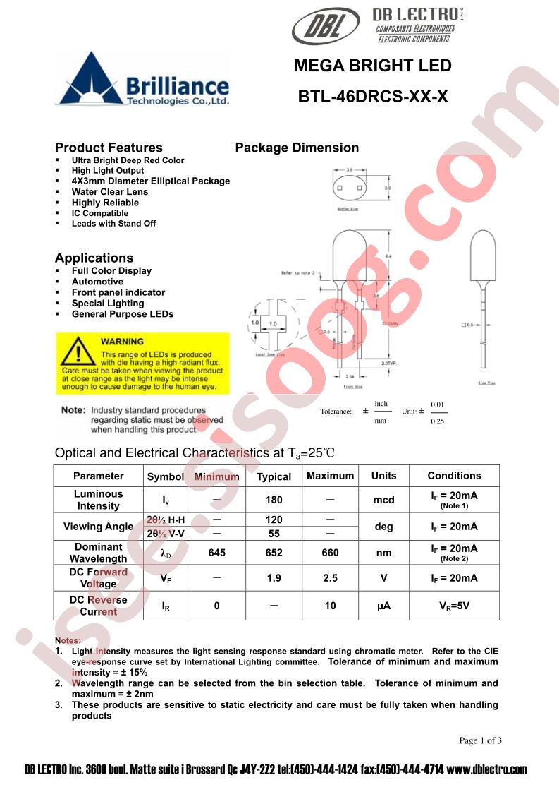 BTL-46DRCS-XX-H