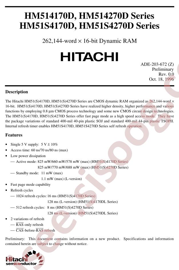 HM51S4170DLJ-7
