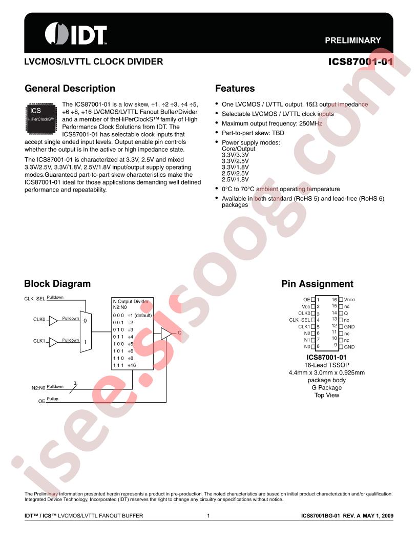 ICS87001-01