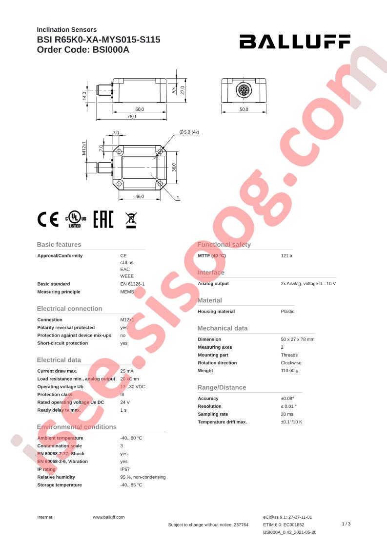 BSIR65K0-XA-MYS015-S115