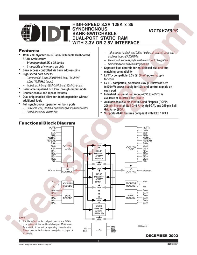 IDT70V7599S-133BC