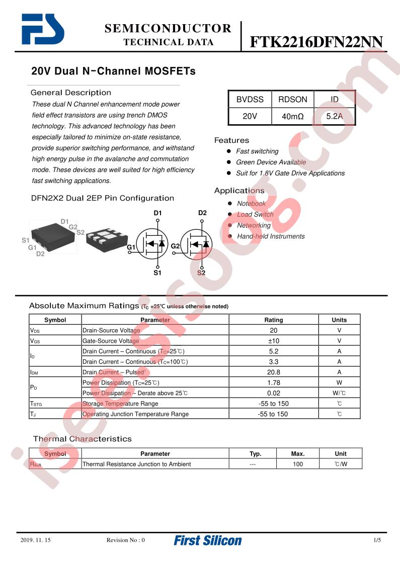 FTK2216DFN22NN