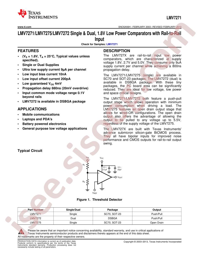 LMV7272TL-NOPB