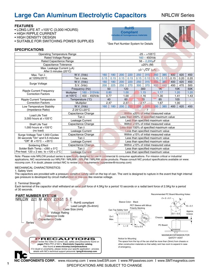 NRLCW182M160V35X45SF