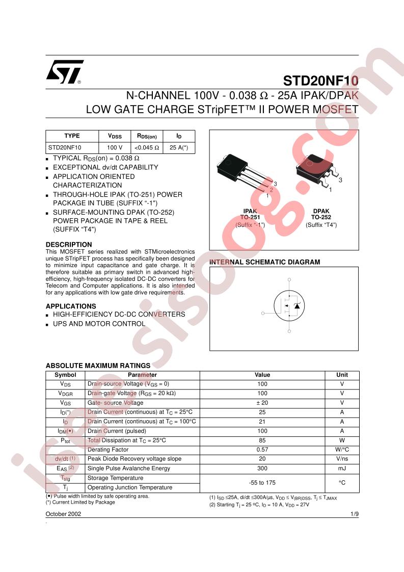 STD20NF10