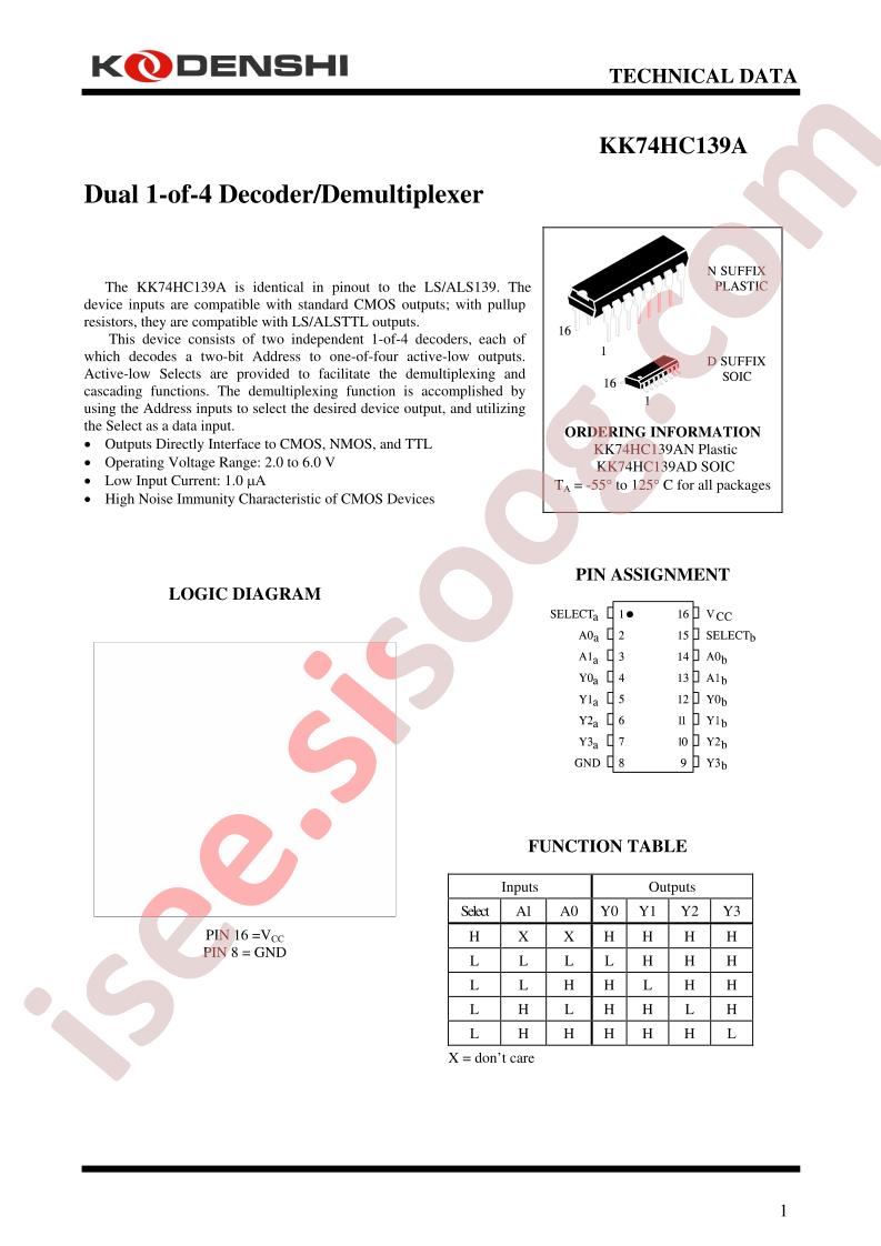 KK74HC139AD