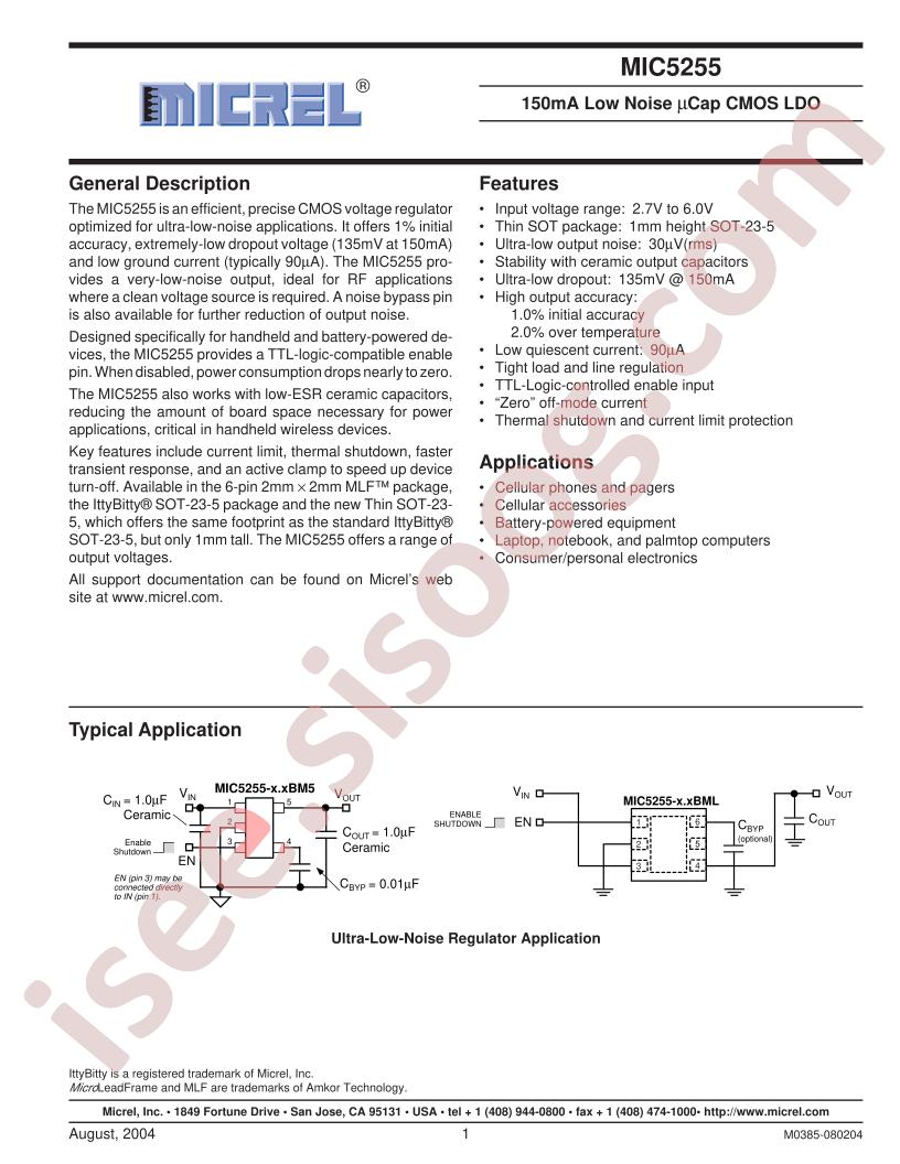 MIC5255-2.6BD5