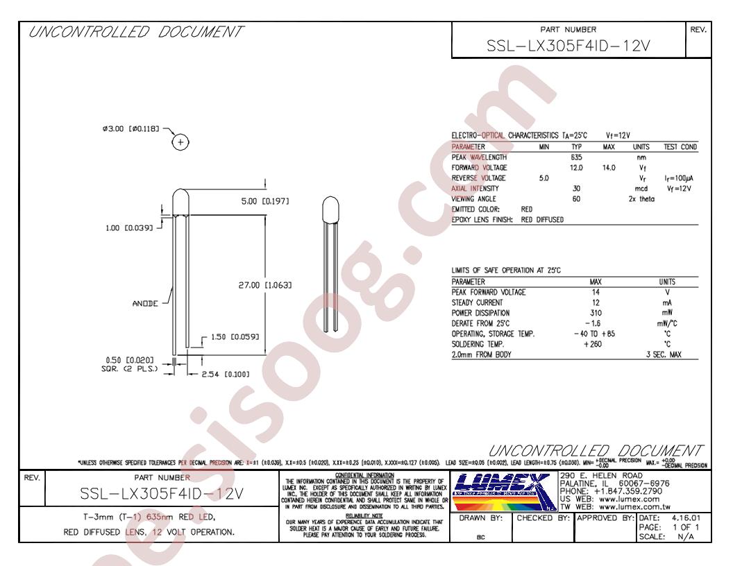 SSL-LX305F4ID-12V