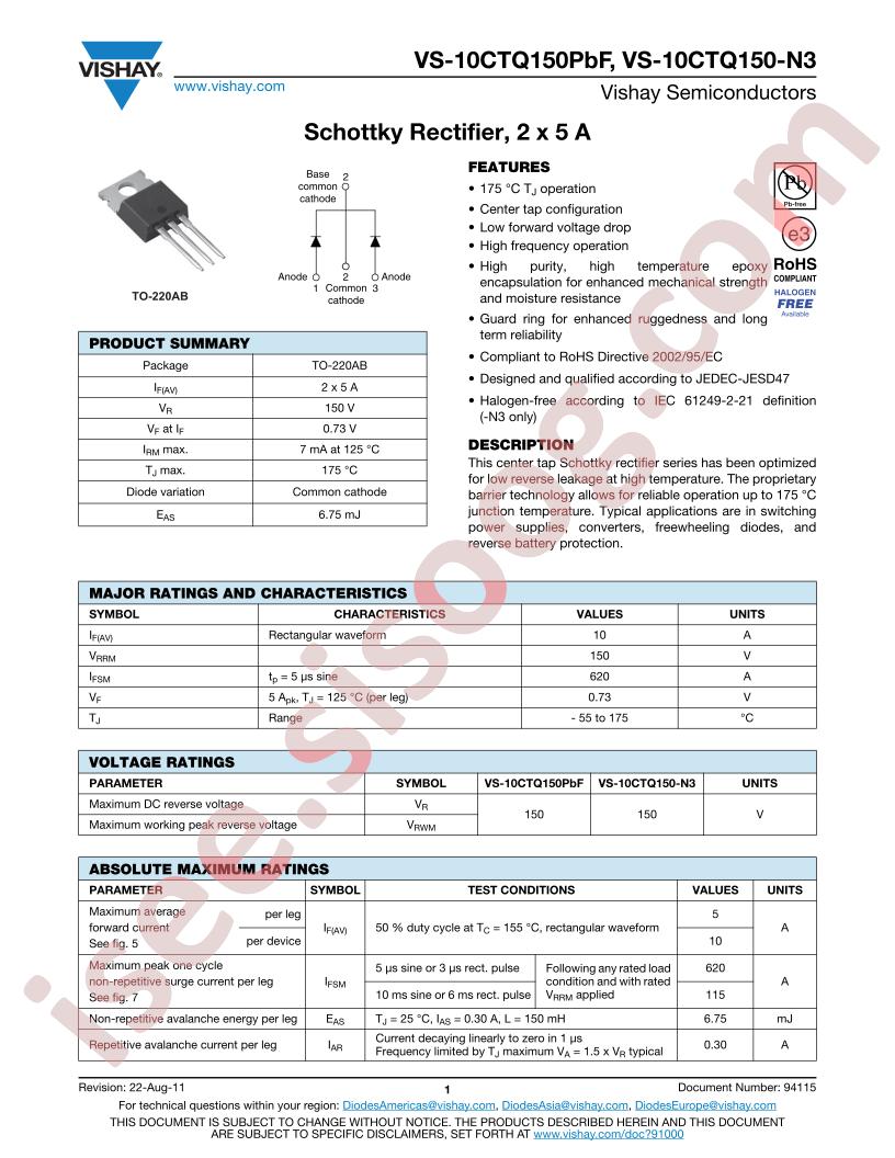 VS-10CTQ150PBF