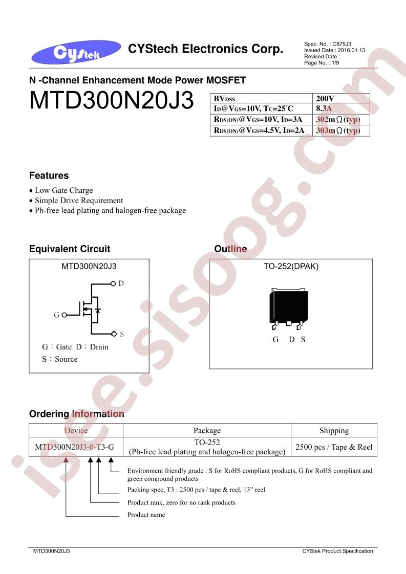 MTD300N20J3-0-T3-G