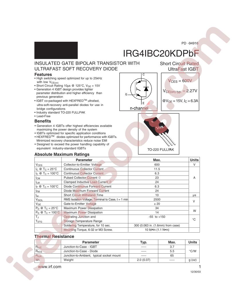 IRG4IBC20KDPBF