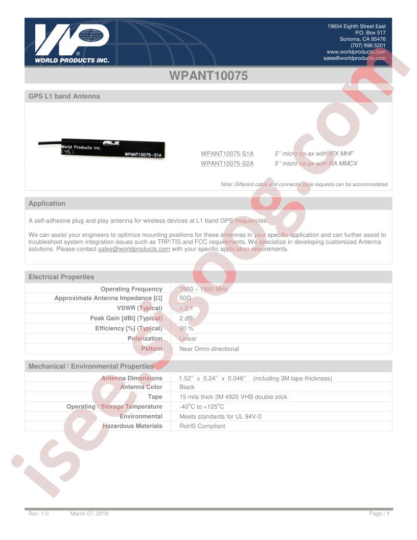 WPANT10075-S1A