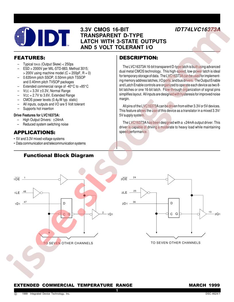 IDT74LVC16373A